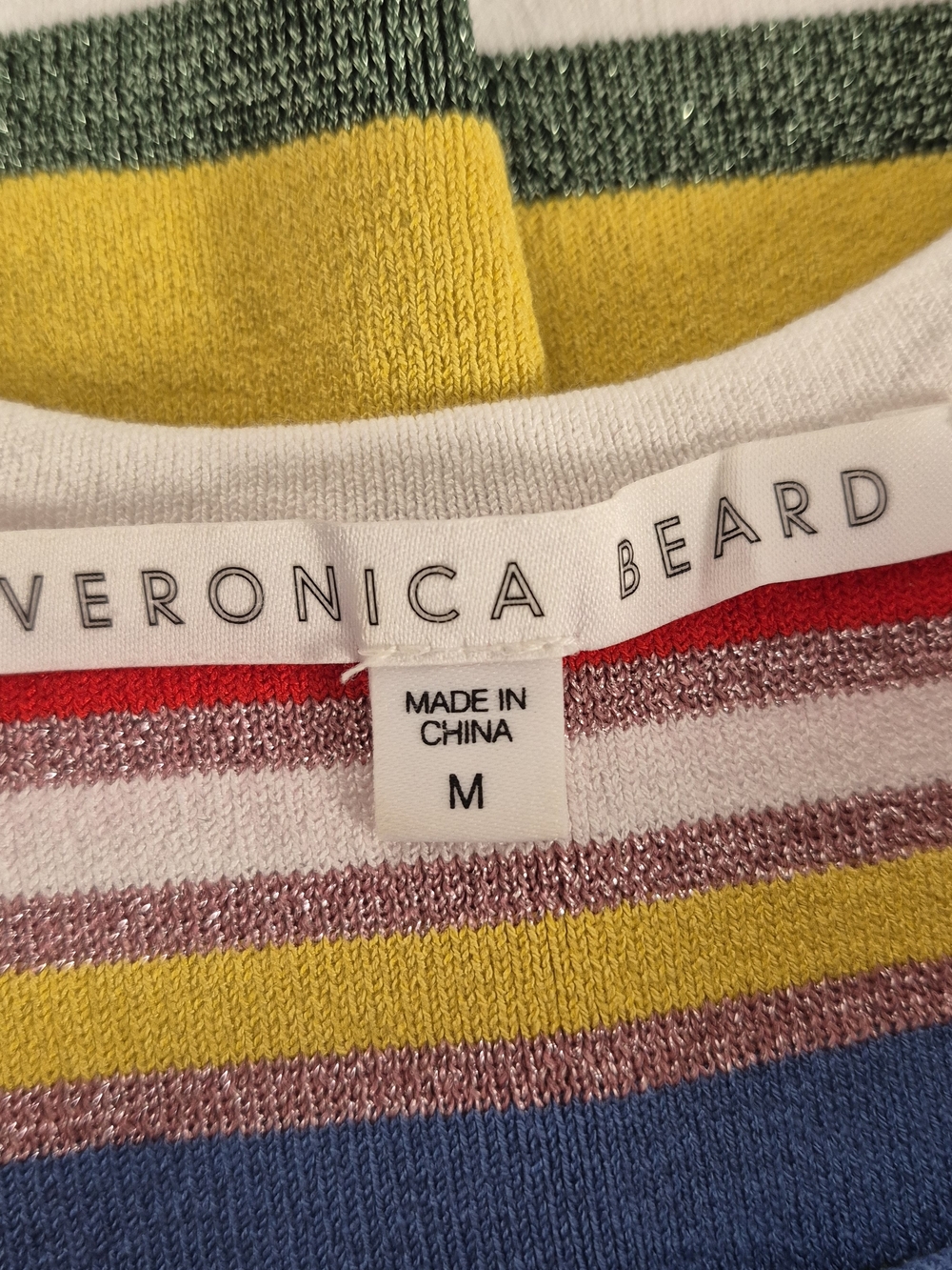 Veronica Beard Dulce Glitter Stripe Knit Sleeveless Midi Tank Dress - Size M - Picture 13 of 16